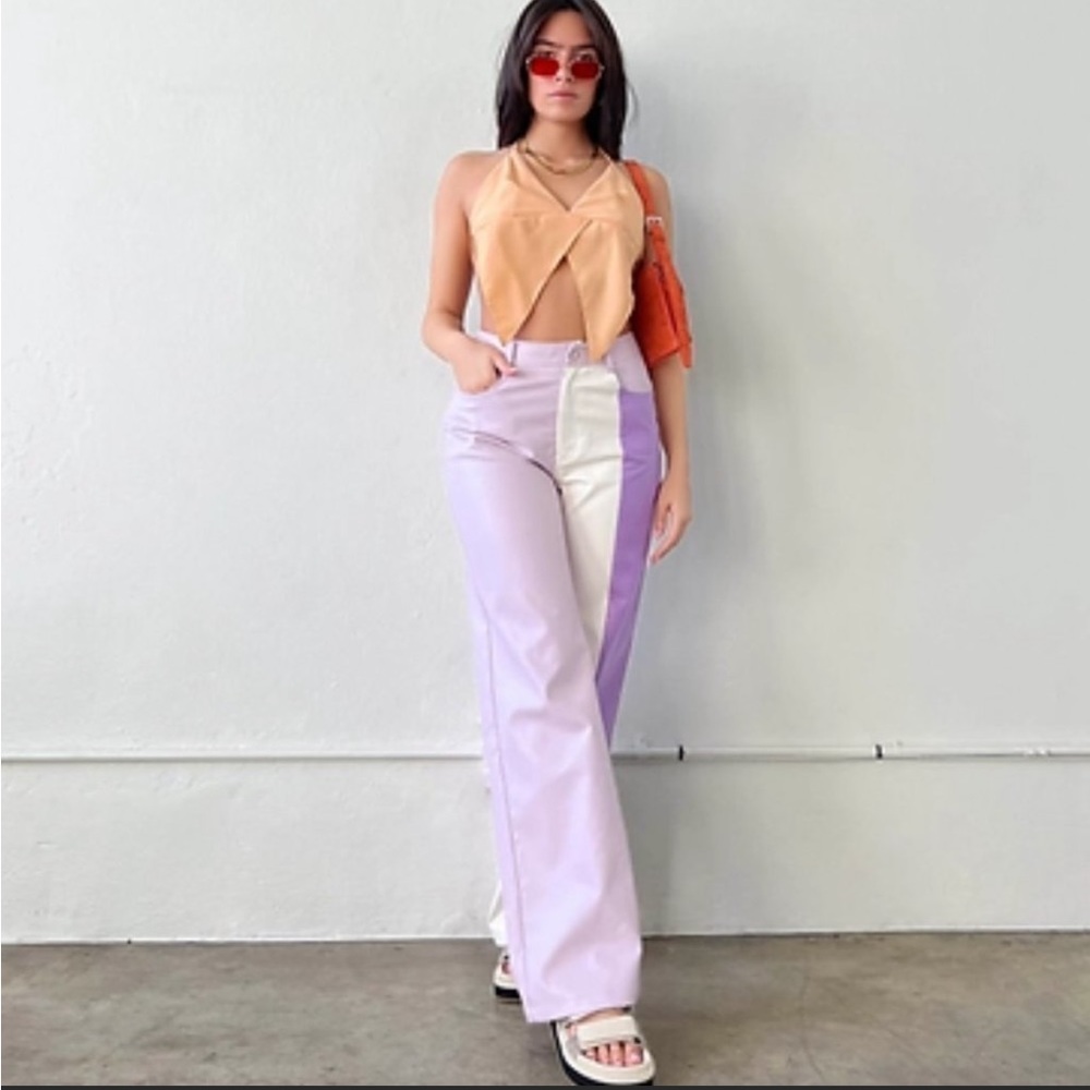 Lavender Purple Faux Leather pants